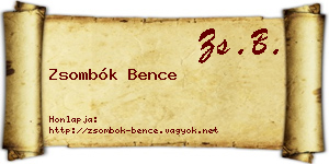 Zsombók Bence névjegykártya